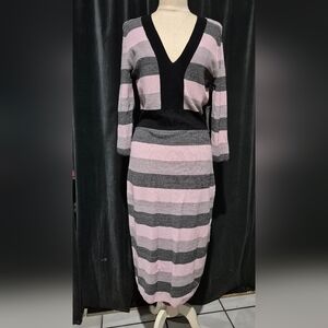 Chic Long Sleeve Striped Dress